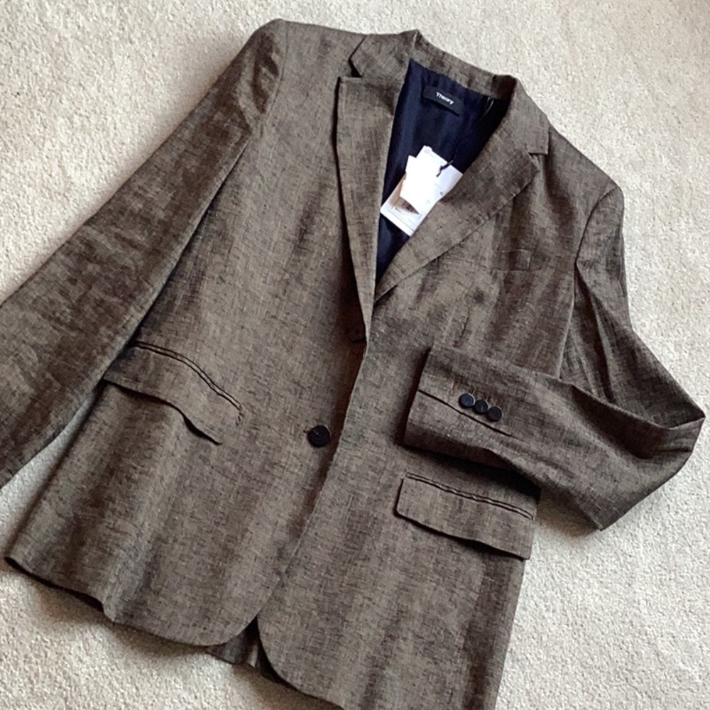 THEORY TEXTURED LINEN JACKET Size 6